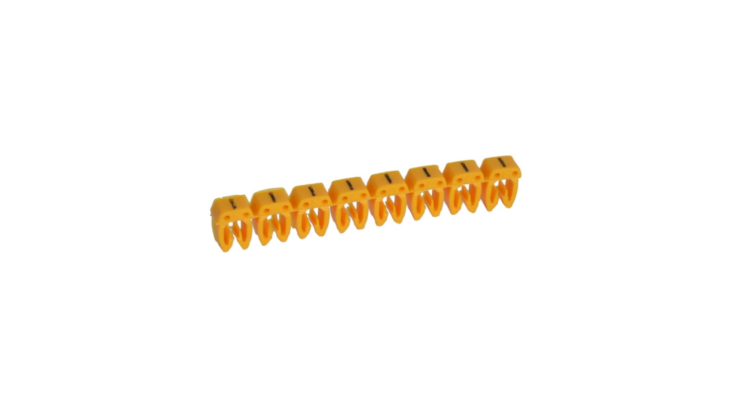 Legrand CAB 3 Clip On Cable Marker, Black on Yellow, Pre-printed "Minus Sign", 0.15 → 0.5mm Cable, for Wiring