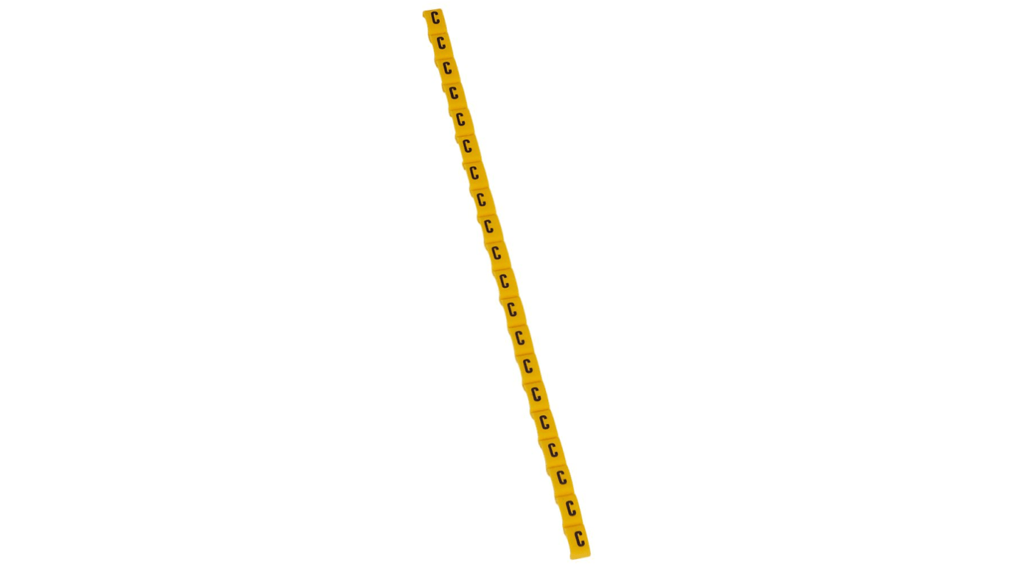 Legrand Clip On Cable Marker, Black on Yellow, Pre-printed "C", for Cable