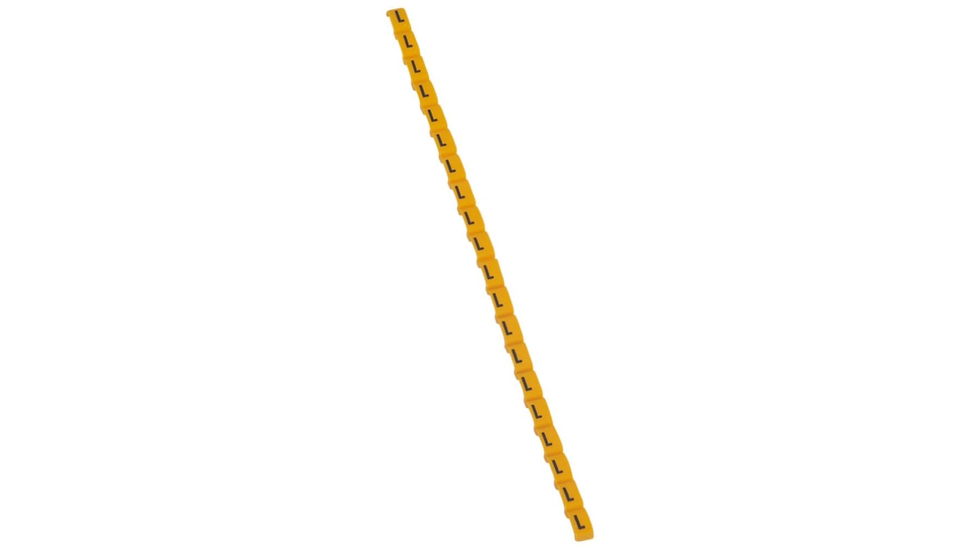 Legrand Clip On Cable Marker, Black on Yellow, Pre-printed "L", for Cable