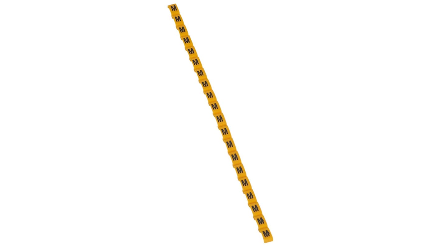 Legrand Clip On Cable Marker, Black on Yellow, Pre-printed "M", for Cable