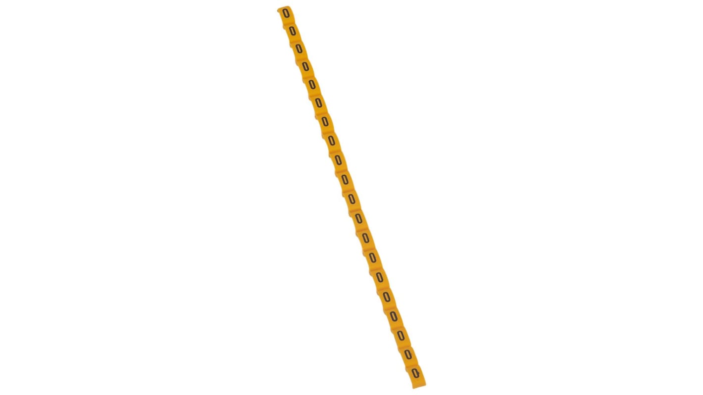 Legrand Clip On Cable Marker, Black on Yellow, Pre-printed "O", for Cable, 0 384 24