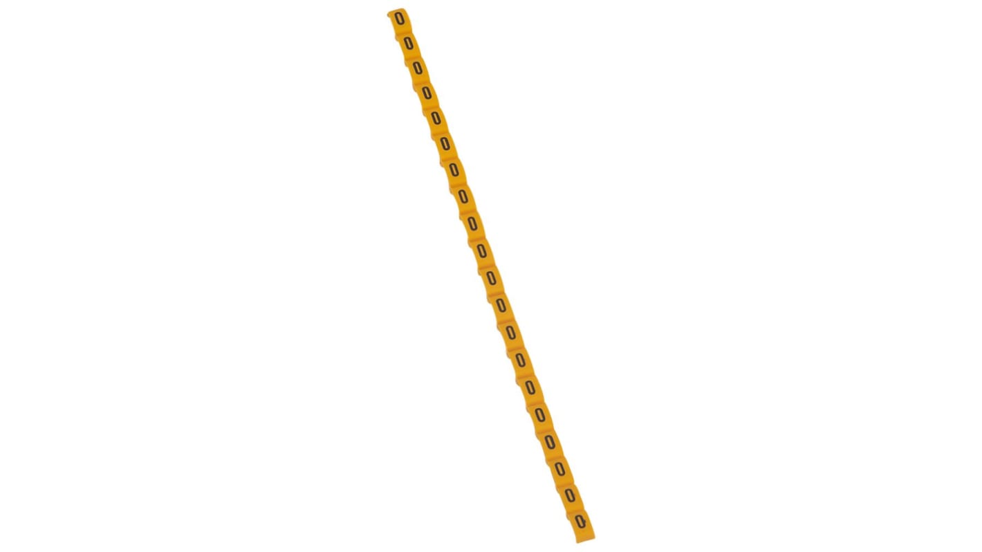 Legrand Clip On Cable Marker, Black on Yellow, Pre-printed "O", for Cable