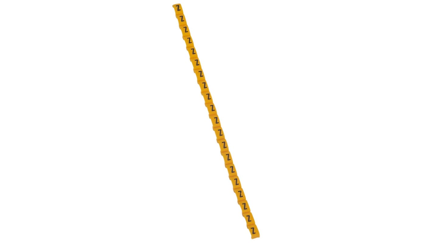 Legrand Clip On Cable Marker, Black on Yellow, Pre-printed "Z", for Cable