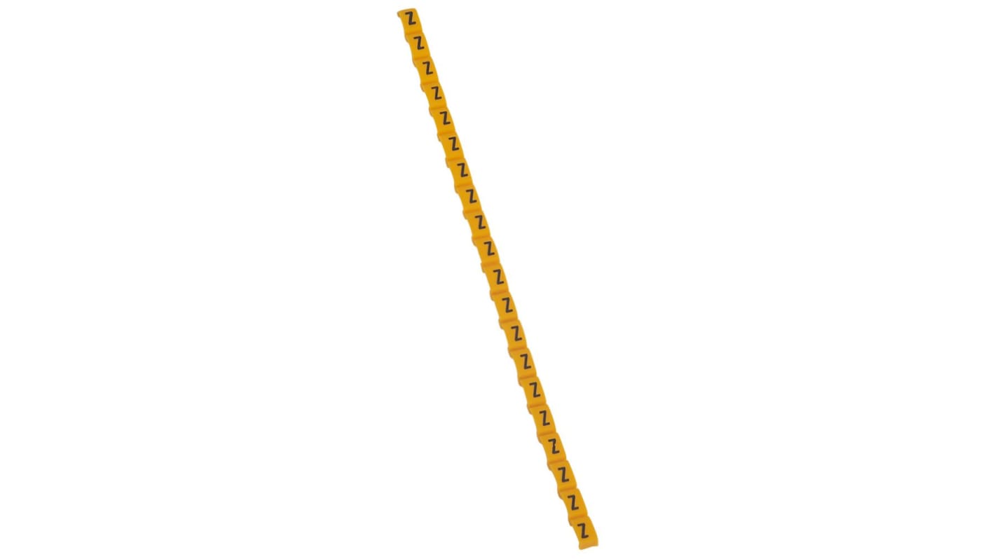 Legrand Clip On Cable Marker, Black on Yellow, Pre-printed "Z", for Cable, 0 384 35
