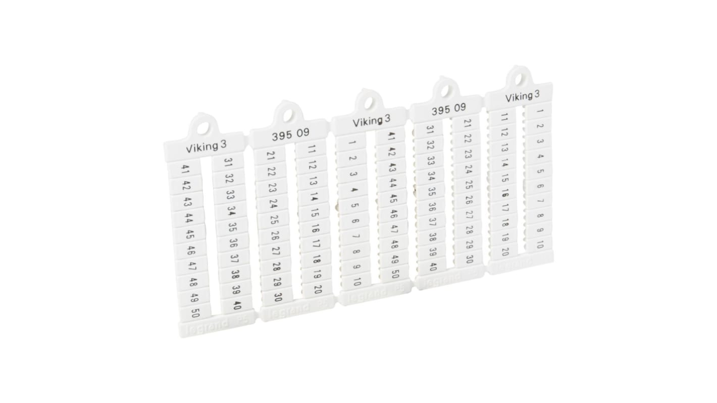 Legrand Cable Marker, White, for Terminal Blocks, 0 395 09