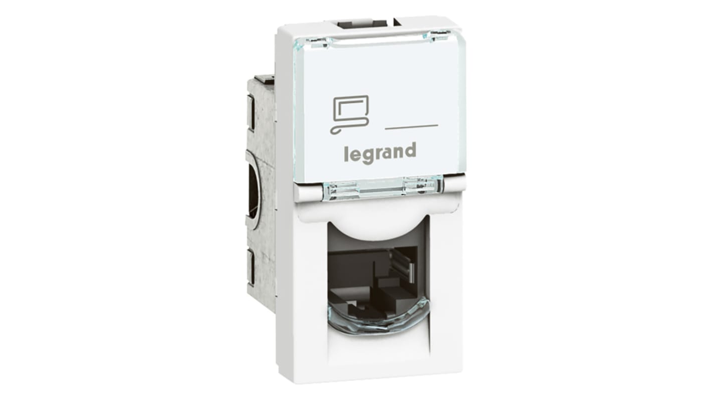 Legrand Mosaic Series RJ45 Socket, Flush Mount, Cat6a