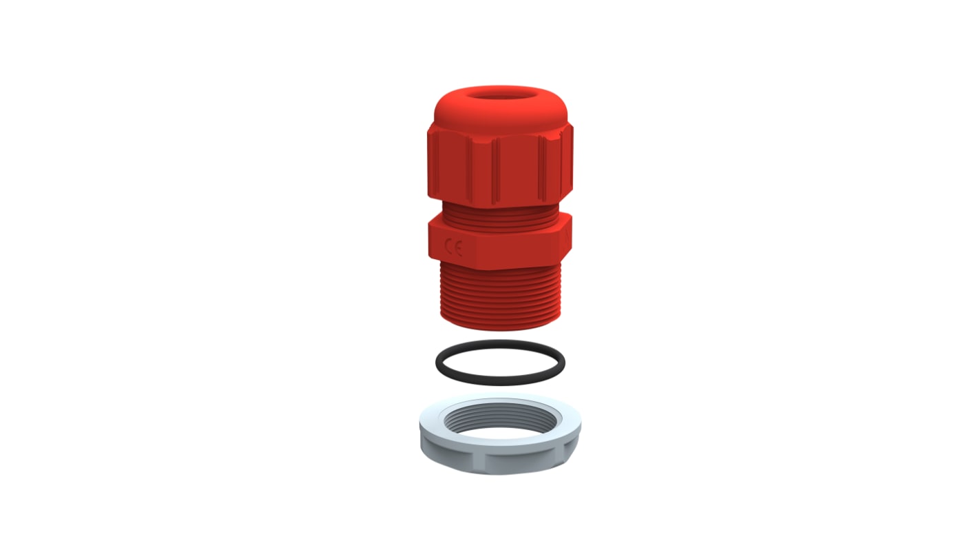 Legrand Red Plastic Cable Gland, M25 Thread, 12mm min., 18mm max., IP68
