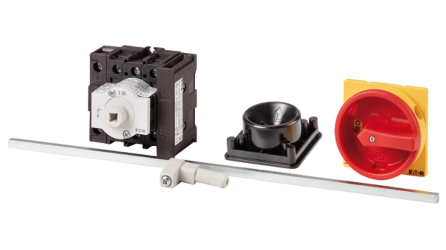 Eaton 4 Pole Rear Panel Isolator Switch - 32A Maximum Current, 15kW Power Rating, IP65 (Front)