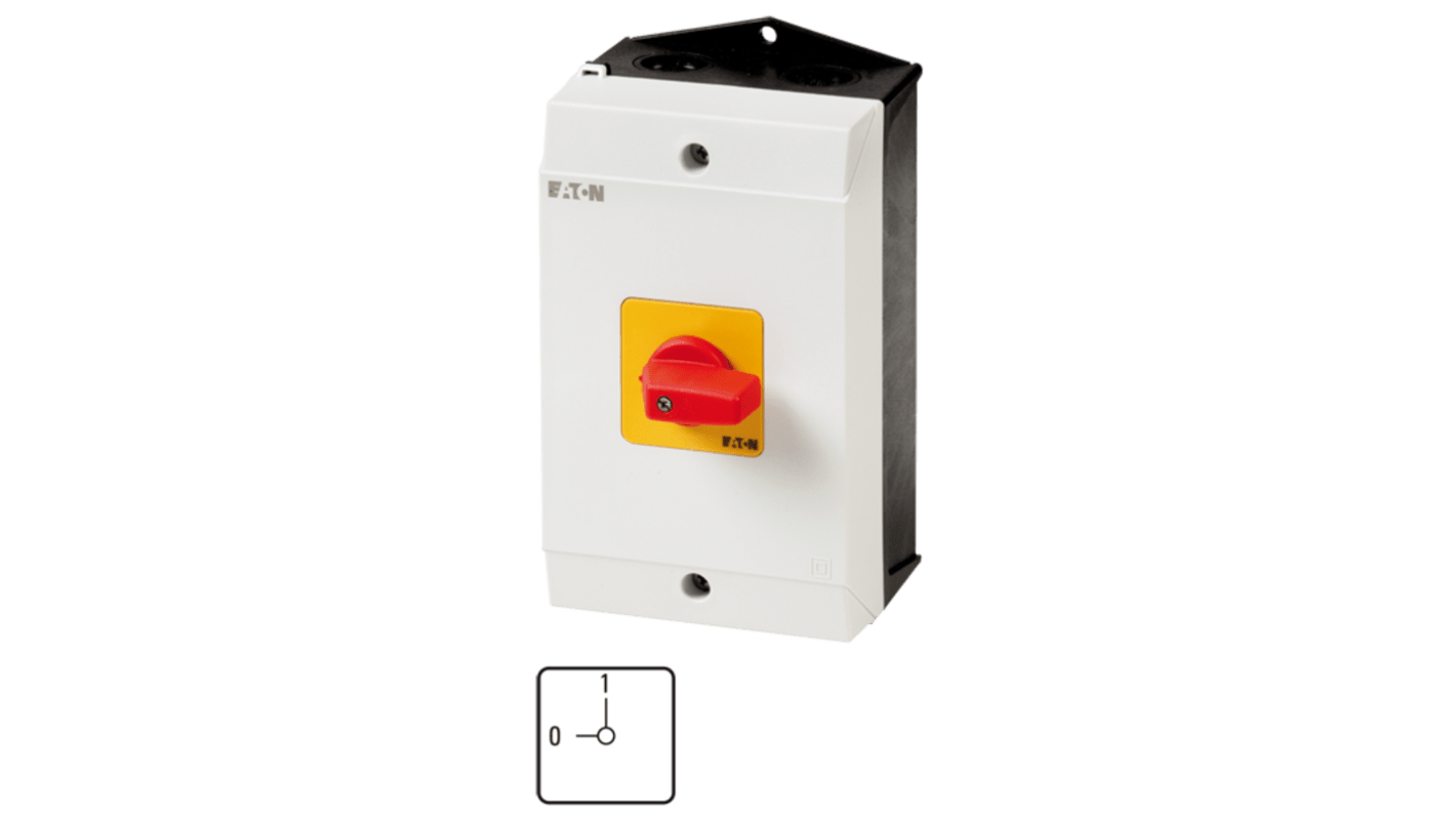 Eaton 4 Pole Surface Mount Isolator Switch - 25A Maximum Current, 11kW Power Rating, IP65