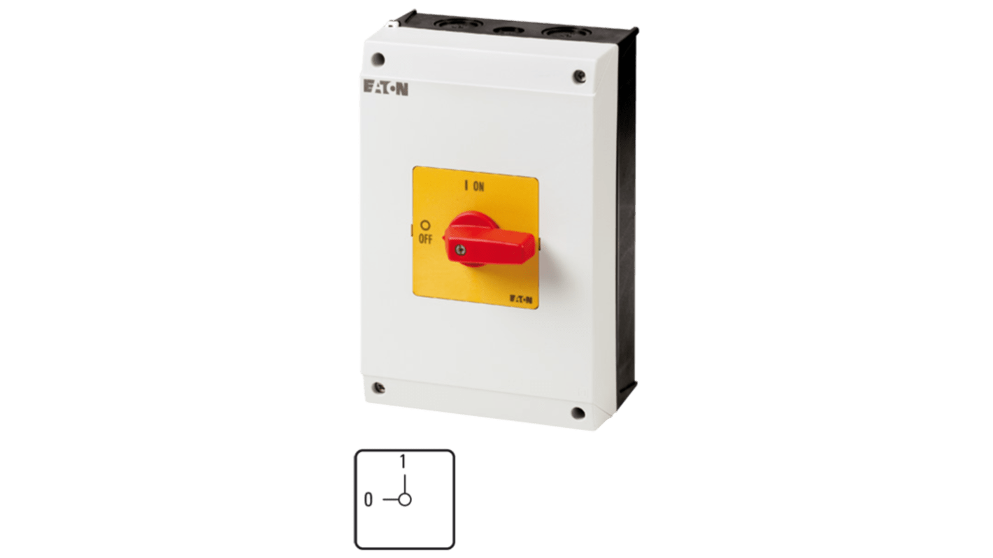 Eaton 3 Pole Surface Mount Isolator Switch - 63A Maximum Current, 30kW Power Rating, IP65