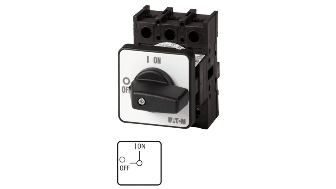 Eaton 3 Pole Flush Mount Isolator Switch - 25A Maximum Current, 11kW Power Rating, IP65 (Front)