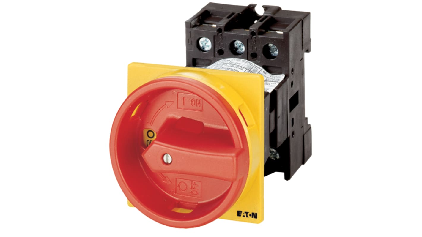 Interruttore di isolamento Eaton 053113 P1-25/V/SVB/N/HI11, 4P, 25A, Pannello posteriore, IP65 (frontale)