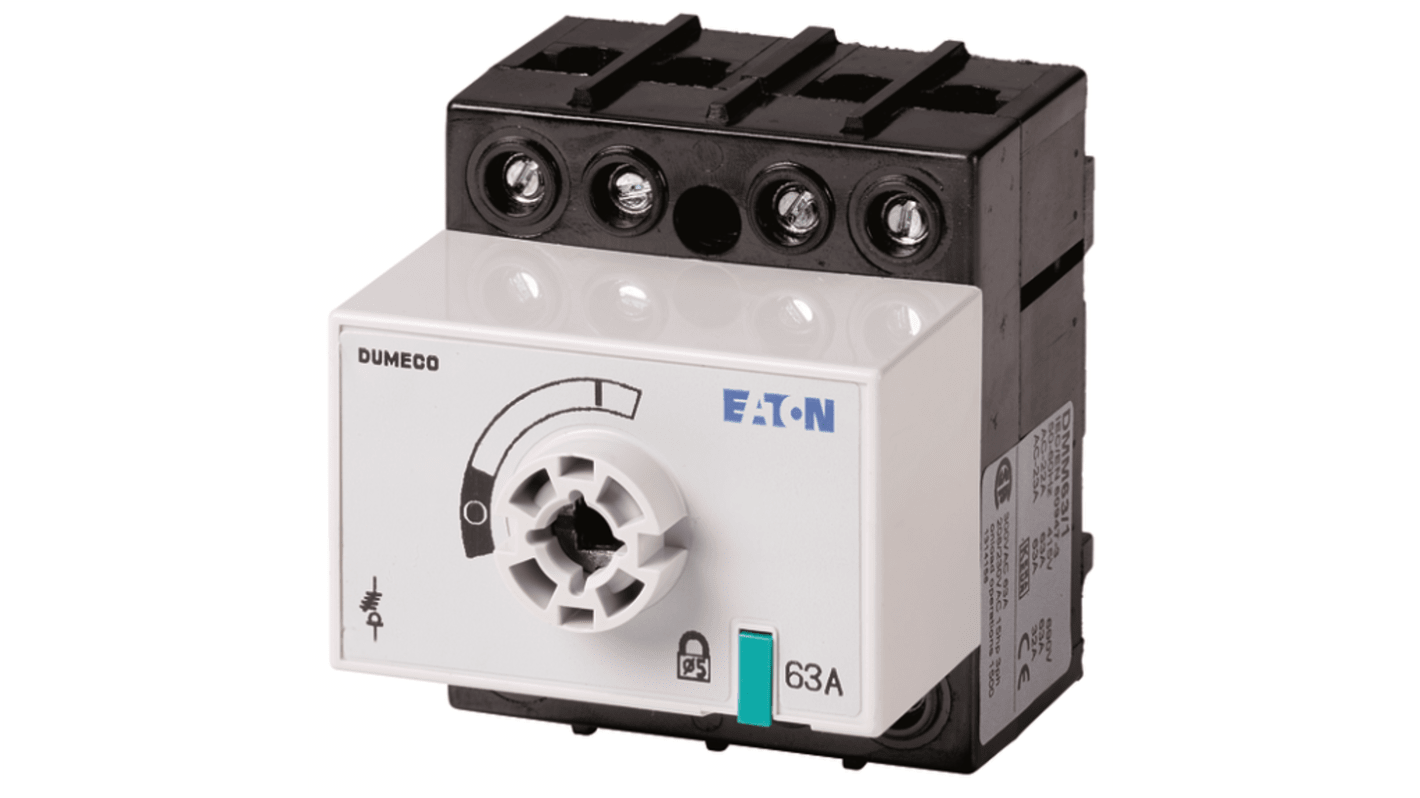 Eaton 3 pole + SN (direct) Pole Surface Mount Isolator Switch - 63A Maximum Current, 30kW Power Rating, IP20