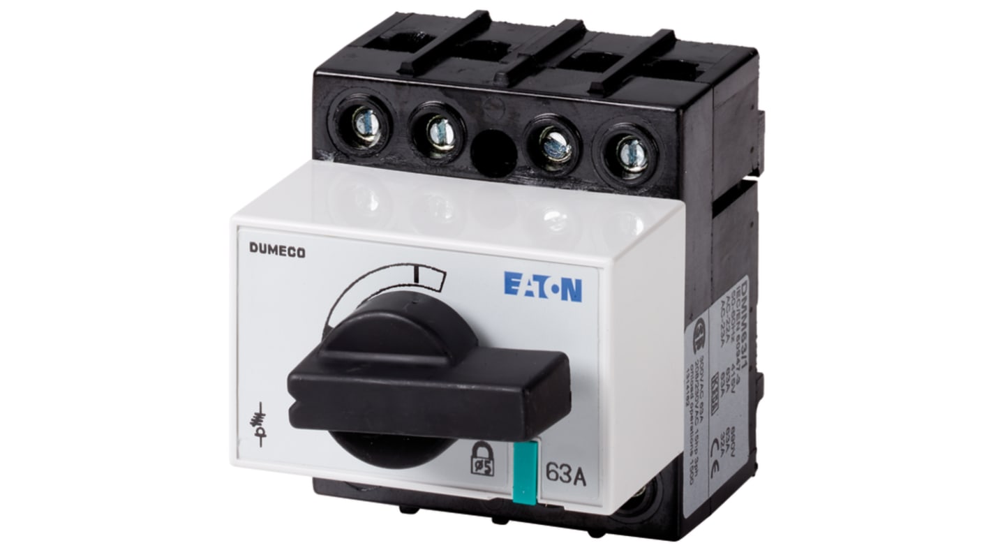 Interruptor seccionador, 3 polos + SN (directo), Corriente 63A, Potencia 30kW, IP20