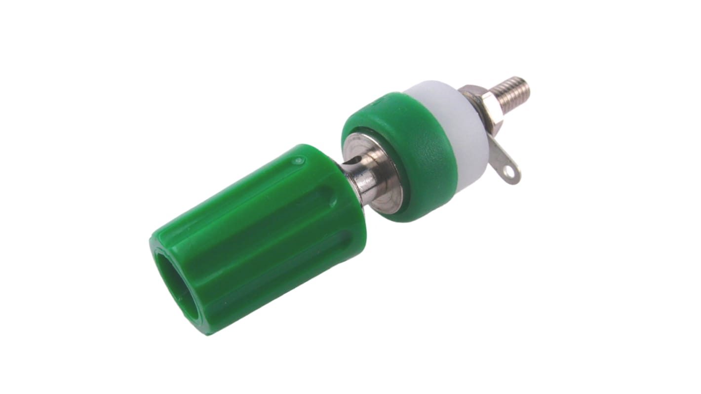 RS PRO 2mm Green Terminal Post, 60V dc, 15A, 4BA Thread