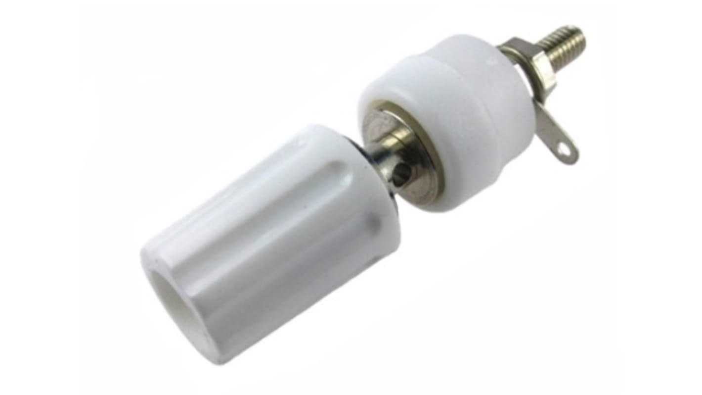 RS PRO 4mm White Terminal Post, 60V dc, 15A, 4BA Thread