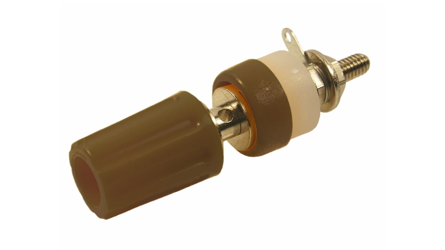 RS PRO 2mm Brown Terminal Post, 60V dc, 15A, 4BA Thread