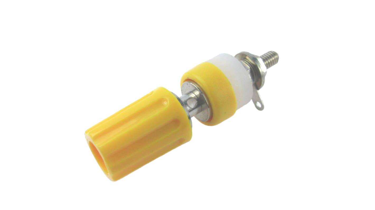 RS PRO 2mm Yellow Terminal Post, 60V dc, 15A, 4BA Thread