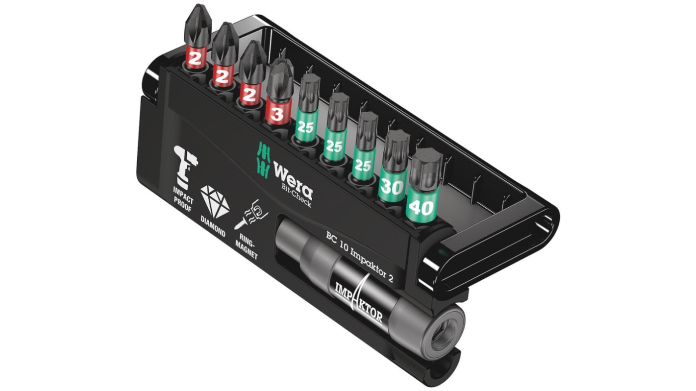 Wera 10 Pieces, Hexagon, Phillips