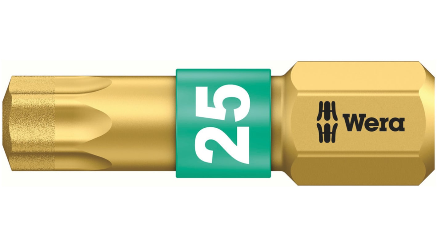 Wera Torx Driver Bit, TX 25 Tip, 25 mm, 25 mm Overall