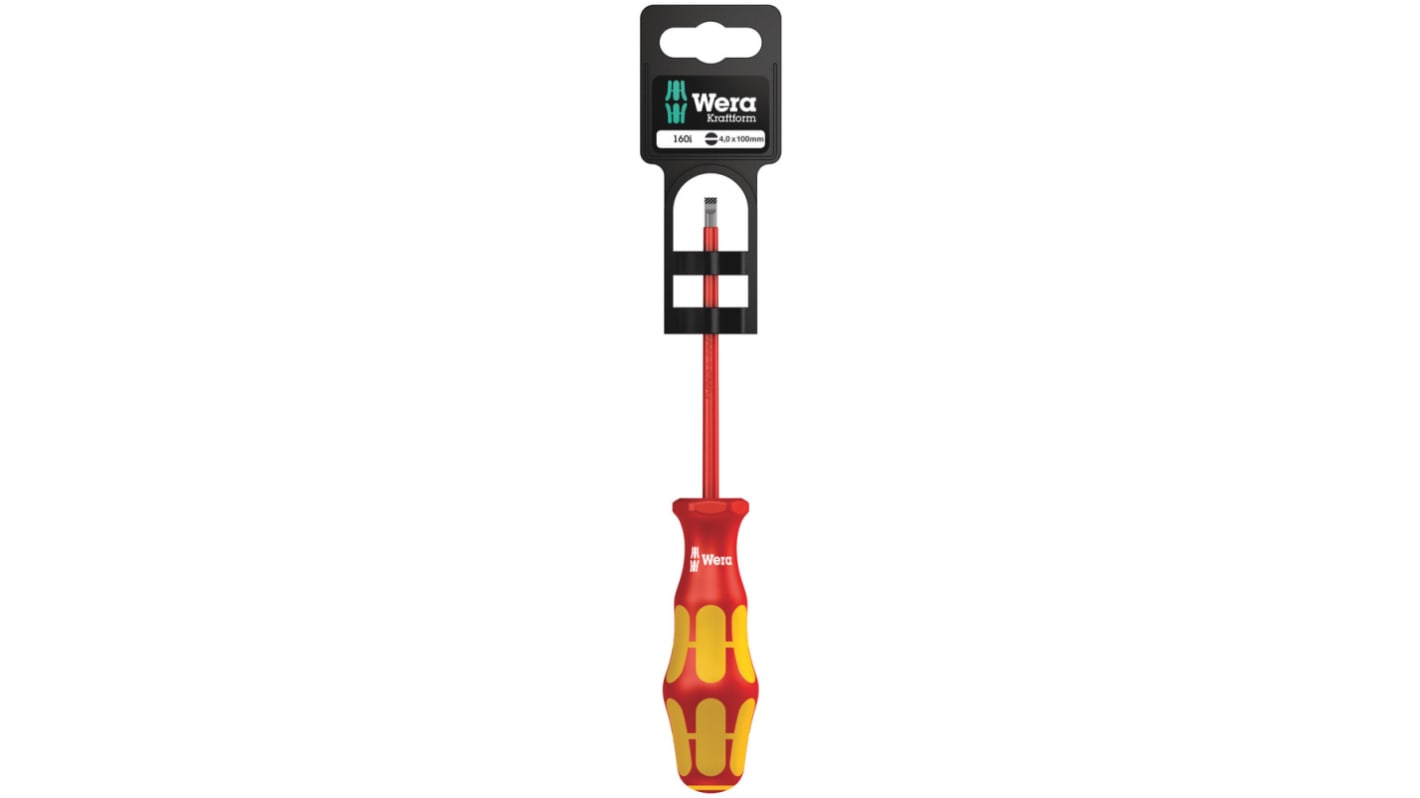 Wera Slotted Insulated Screwdriver, 3 mm Tip, VDE/1000V
