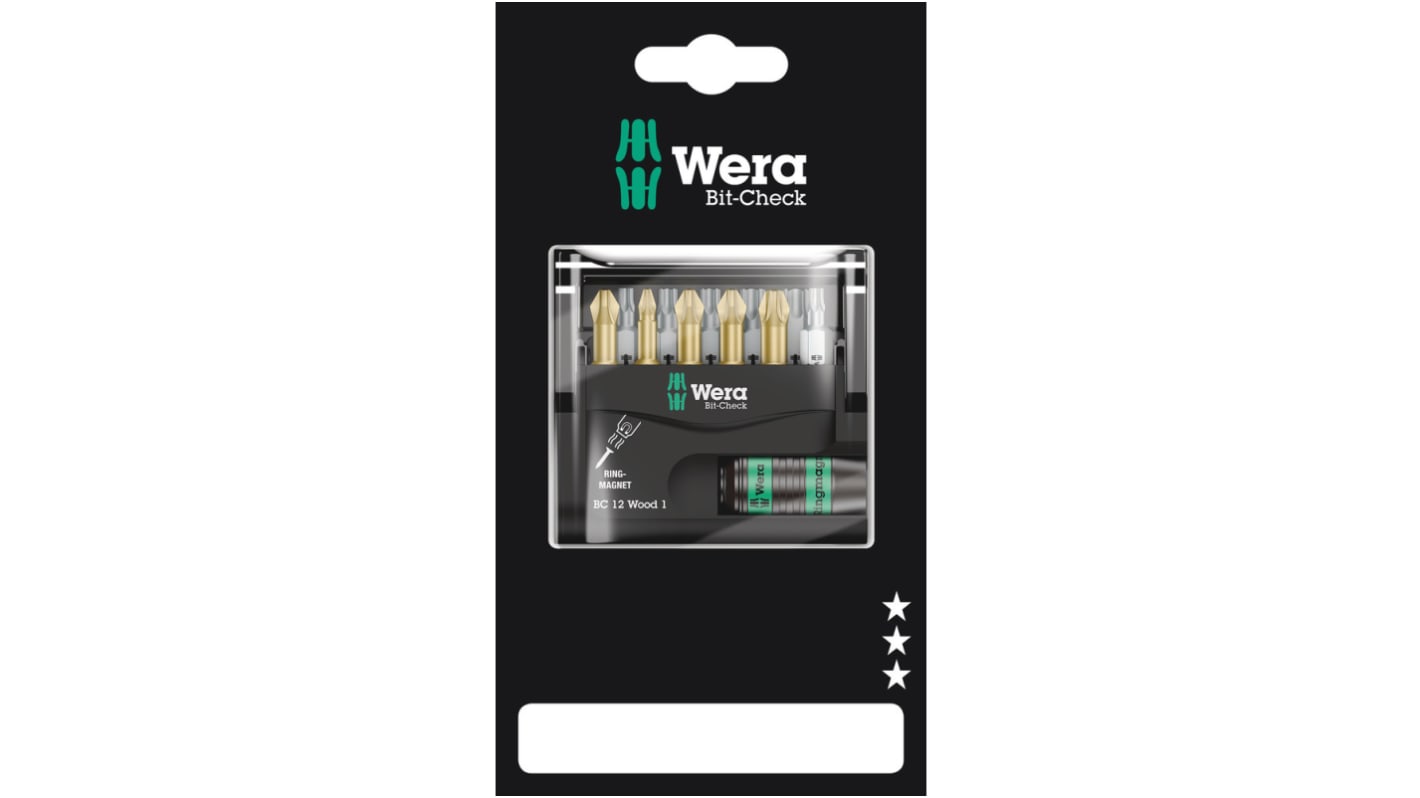 Wera 12 Pieces, Phillips, Pozidriv, Torx