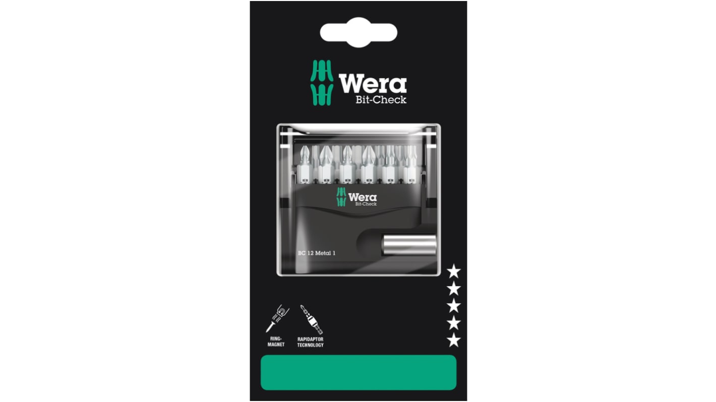 Wera 12 Pieces, Phillips, Pozidriv, Torx