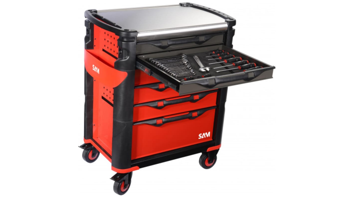 SAM 6 Drawer Steel Wheeled Tool Cabinet