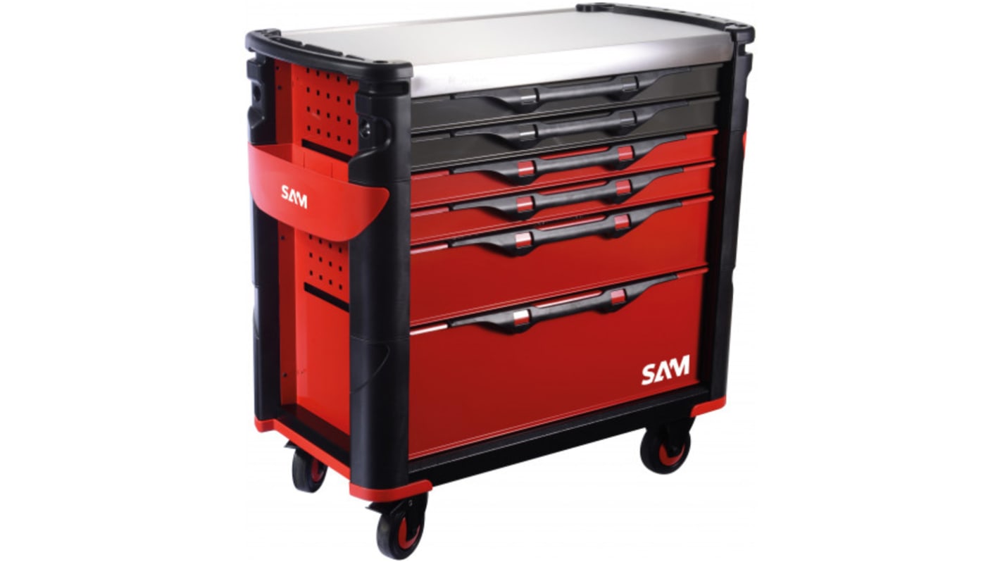 Armadietto mobile SAM serie con ruote in Acciaio inox, 6 cassetti