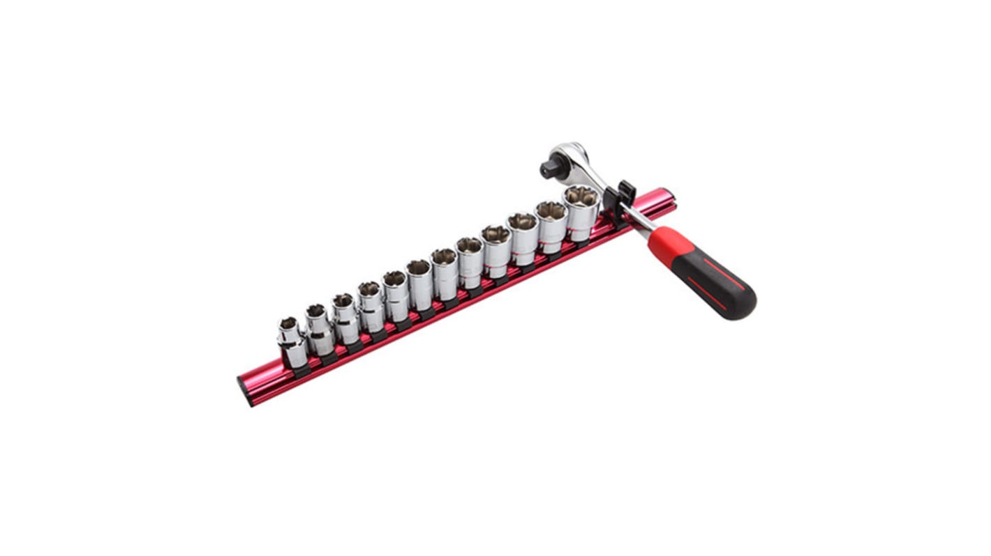 SAM 13-Piece Metric 1/2 in Standard Socket Set with Ratchet, 6 point