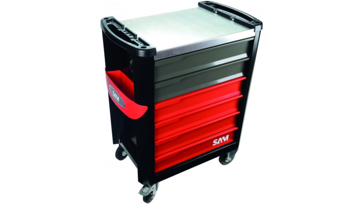 SAM 6 Drawer ABS Wheeled Tool Trolley