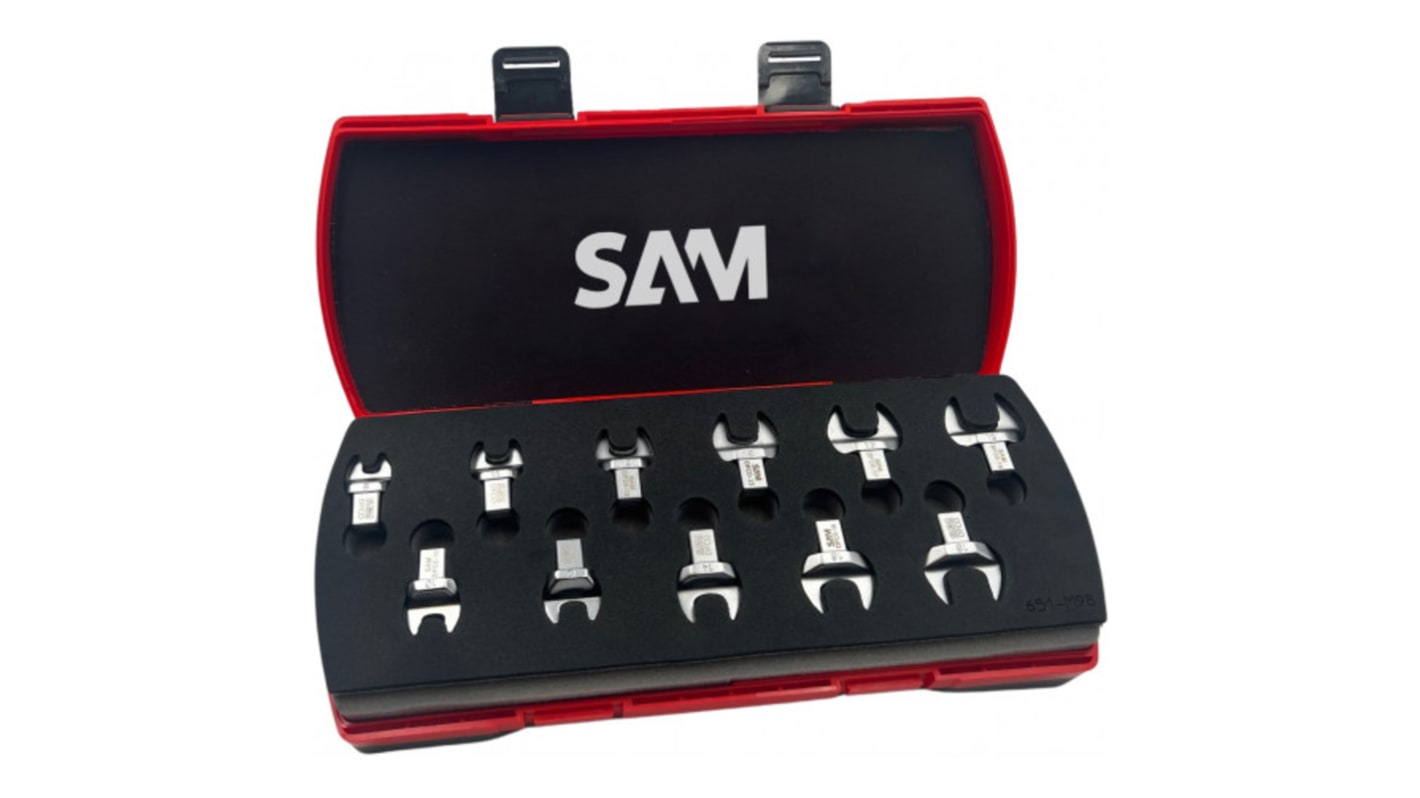 SAM DFC0 Series 11-Piece Spanner Set, 8 - 10 - 11 - 12 - 13 - 14 - 15 - 16 - 17 - 18 - 19, Chrome Vanadium Steel