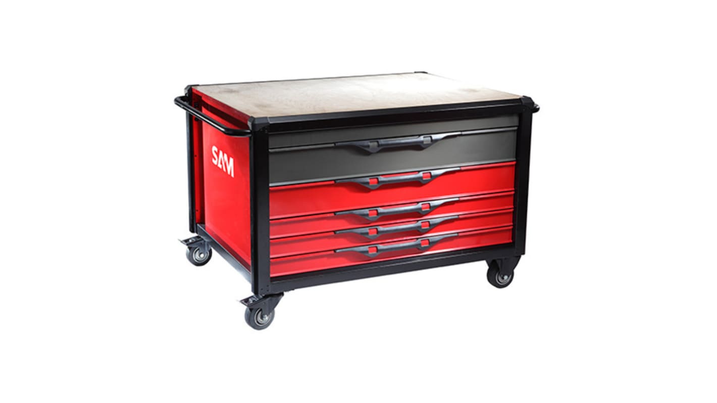 SAM 5 Drawer Steel Wheeled Tool Trolley