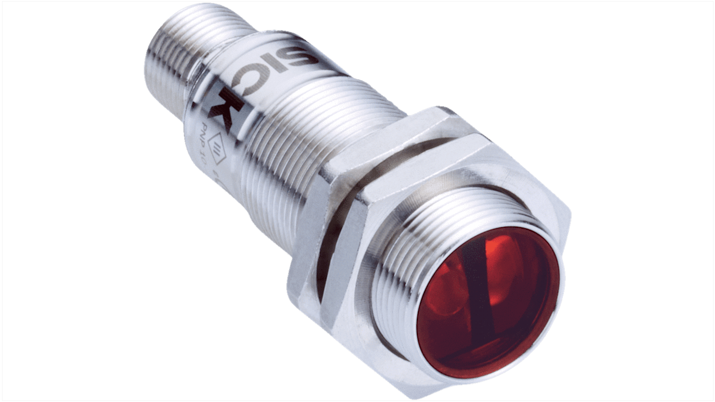 SICK Retroreflective Photoelectric Sensor, Cylindrical Sensor, 7.2 m Detection Range