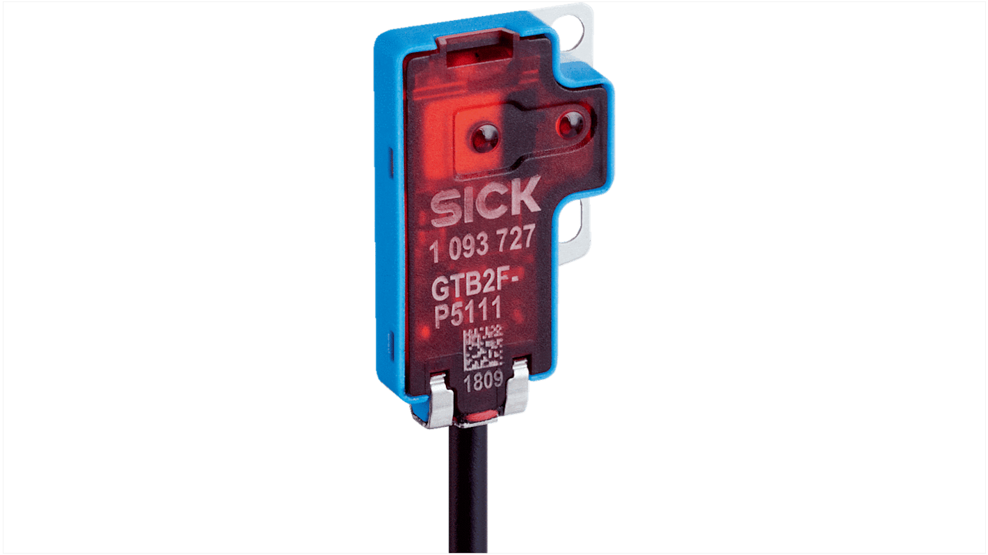 Fotocélula rectangular Sick Proximidad, alcance 35 mm, salida PNP, Cable de 2 m, IP67