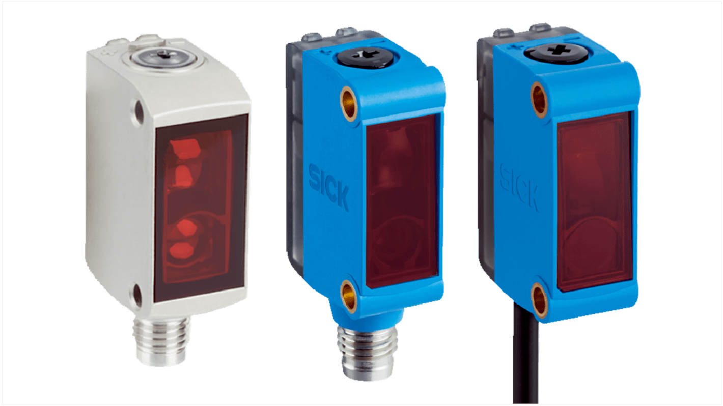 Rs-Online Sensore fotoelettrico Rettangolare SICK a soppressione di sfondo rilevamento 10 → 40 mm uscita PNP