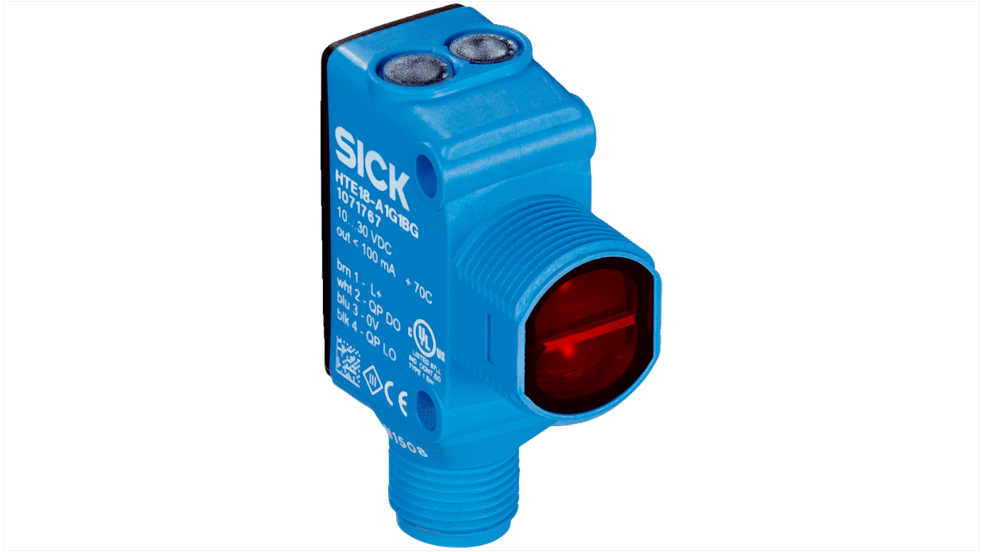 Sensore fotoelettrico Rettangolare Sick, a retroriflessione, rilevamento 0,1 → 3 m, uscita PNP