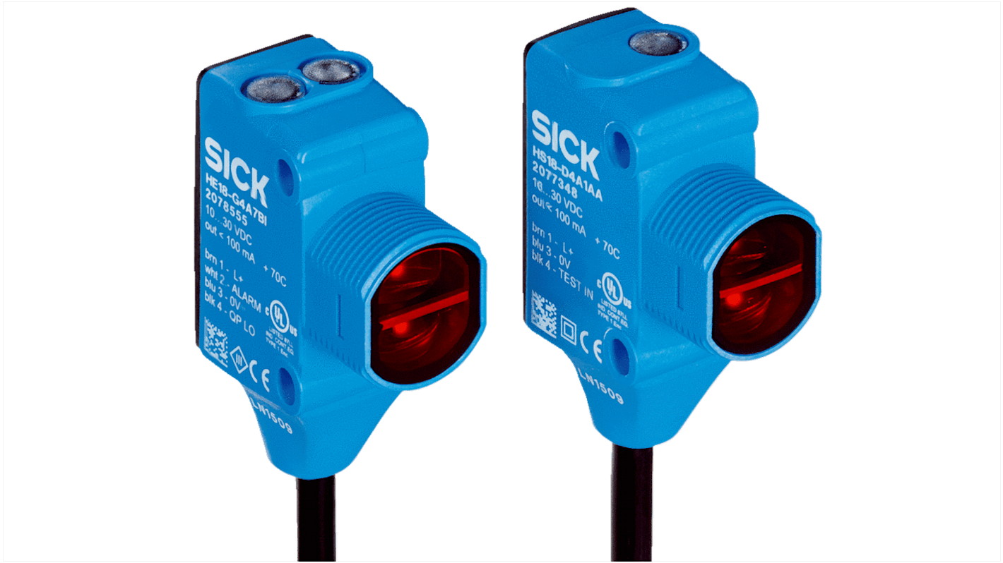 Rs-Online Sensore fotoelettrico Cilindrico SICK a fascio passante rilevamento 0 → 25 m uscita NPN PNP
