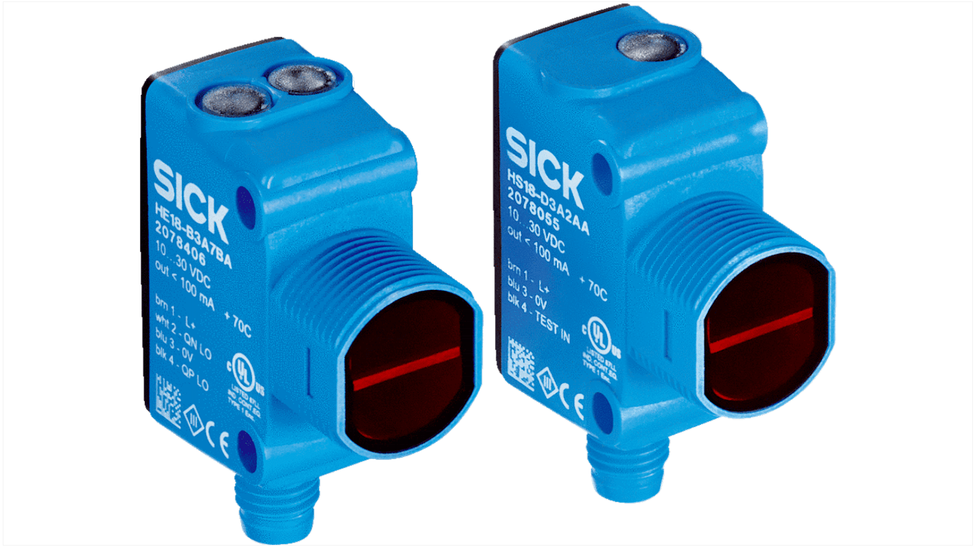 Rs-Online Sensore fotoelettrico Cilindrico SICK a fascio passante rilevamento 0 → 25 m uscita PNP
