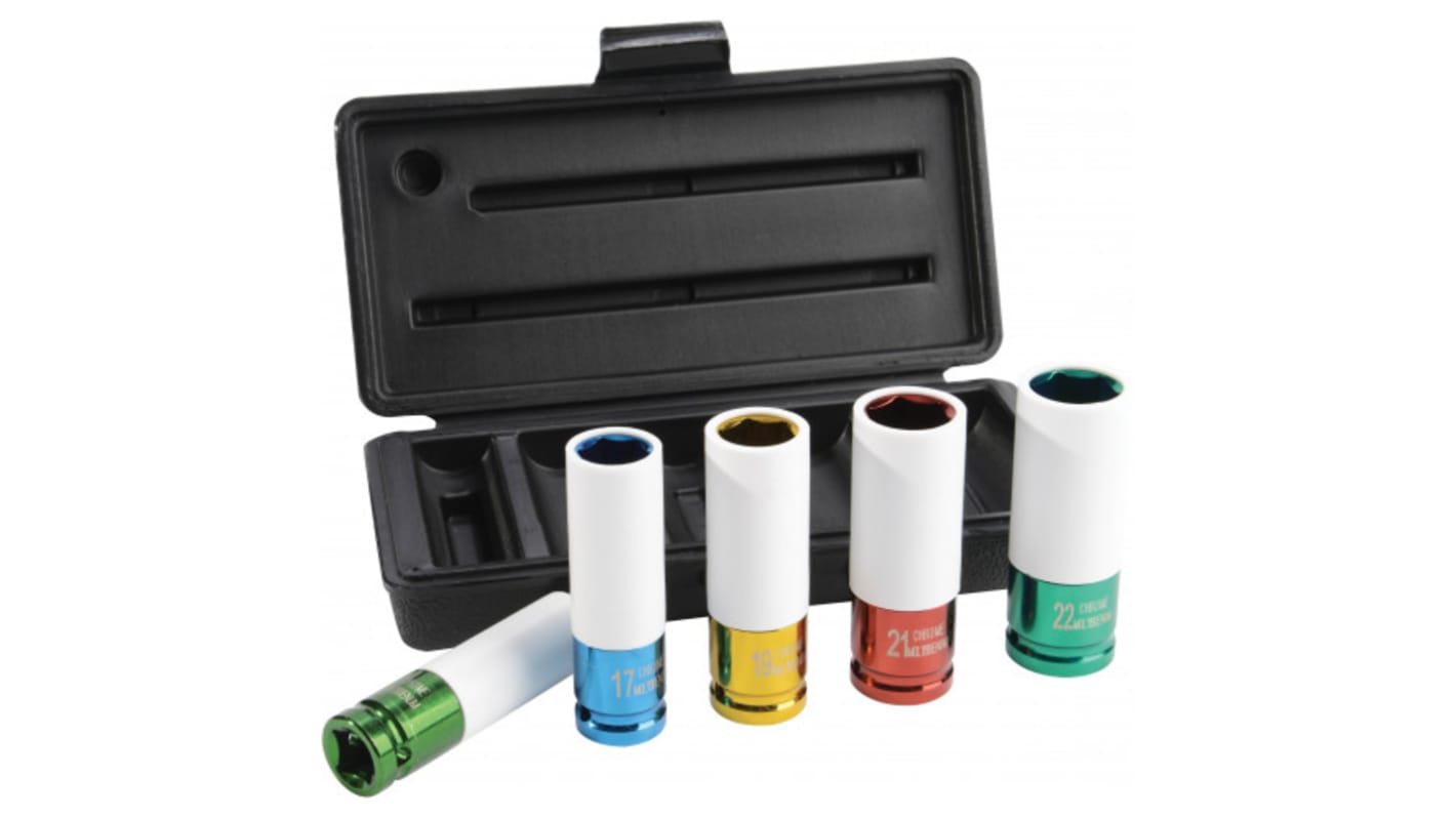 SAM Metric 1/2 in Wheel Nut Socket Set, 6 point