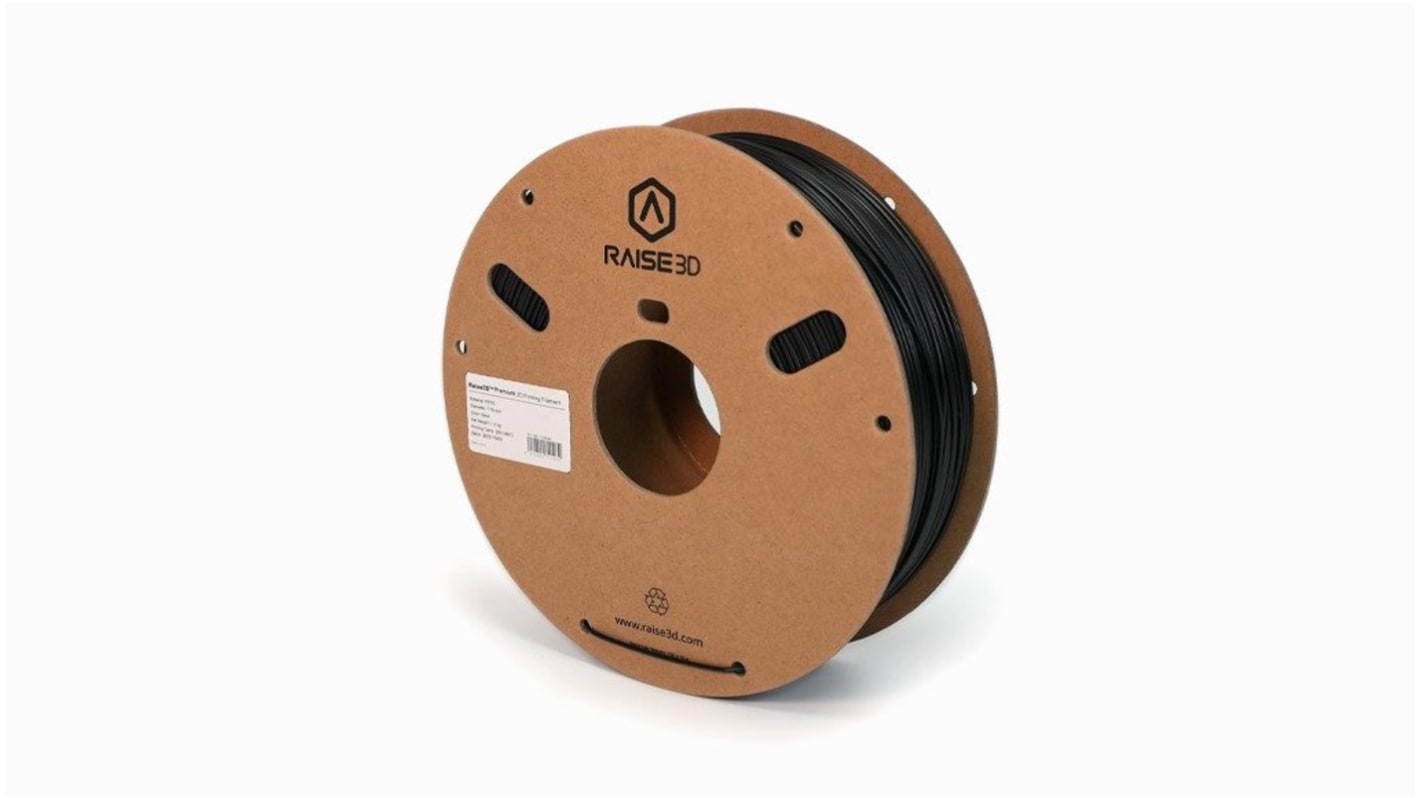 Raise3D PET-G 3D-Drucker Filament zur Verwendung mit Jeder 3D-Drucker, Schwarz, 1.75mm, FDM, 1kg