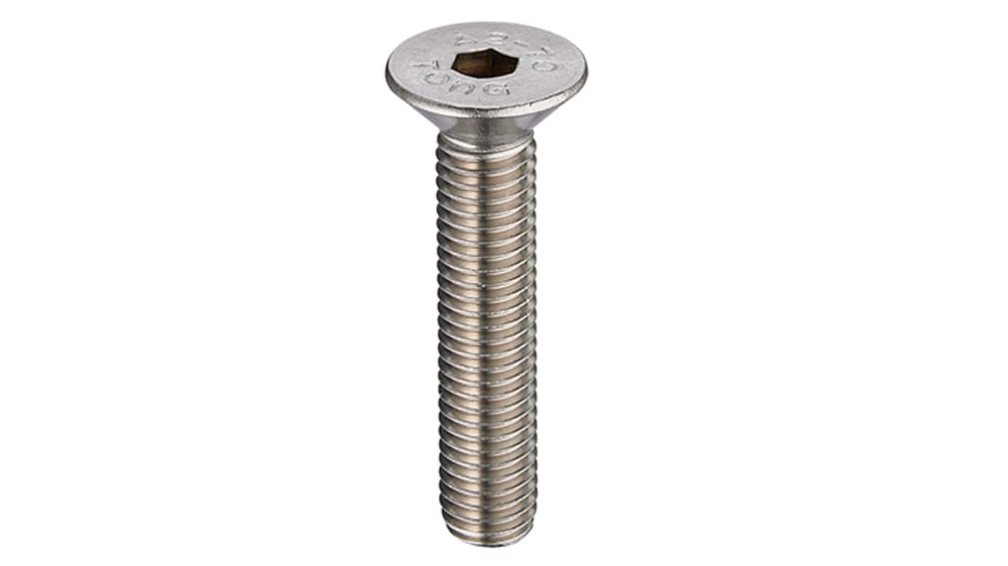 RS PRO Stainless Steel Hex Socket Countersunk Screw, ISO 10642, M6 x 50mm