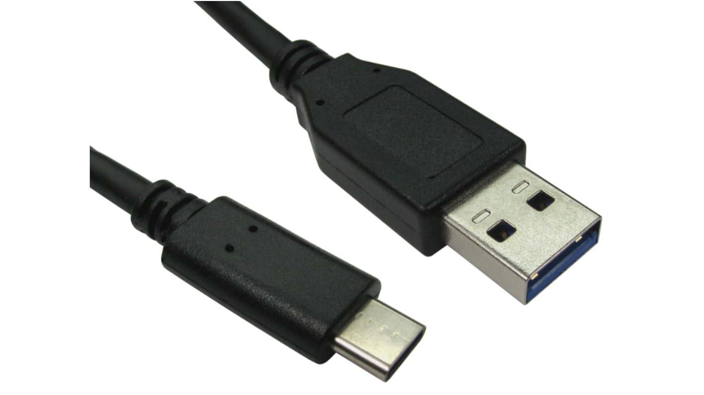 Kabel USB Złącze A USB C Złącze B USB A dł. 500mm Przewód USB USB 3.1 kolor: Czarny
