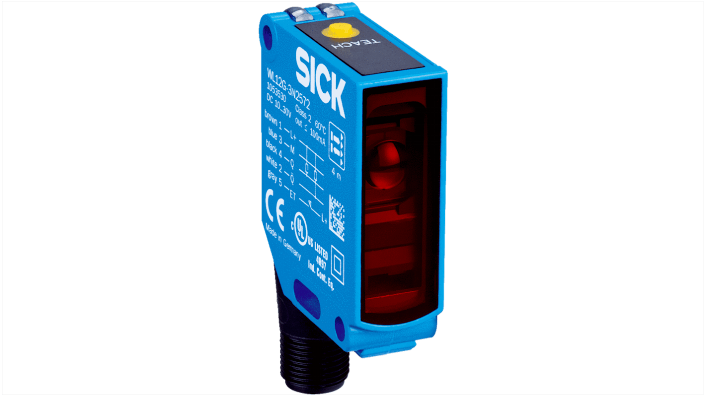 Sensore fotoelettrico Rettangolare Sick, a retroriflessione, rilevamento 0 → 4 m, uscita PNP