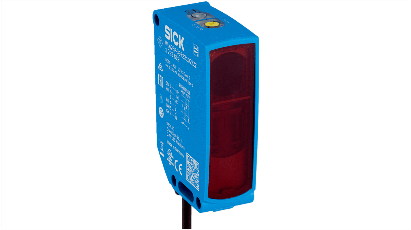 Rs-Online Sensore fotoelettrico Rettangolare SICK a retroriflessione rilevamento 18 m uscita PNP/NPN