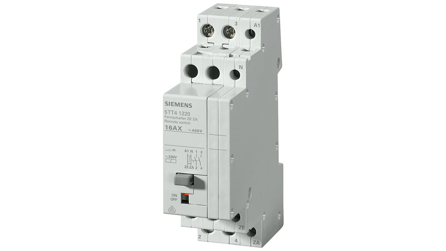 Relè di potenza Siemens, DPST, bobina 230V ca, Guida DIN