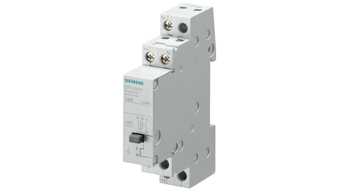 Siemens DIN Rail Latching Power Relay, 12V ac Coil, 16A Switching Current, DPST