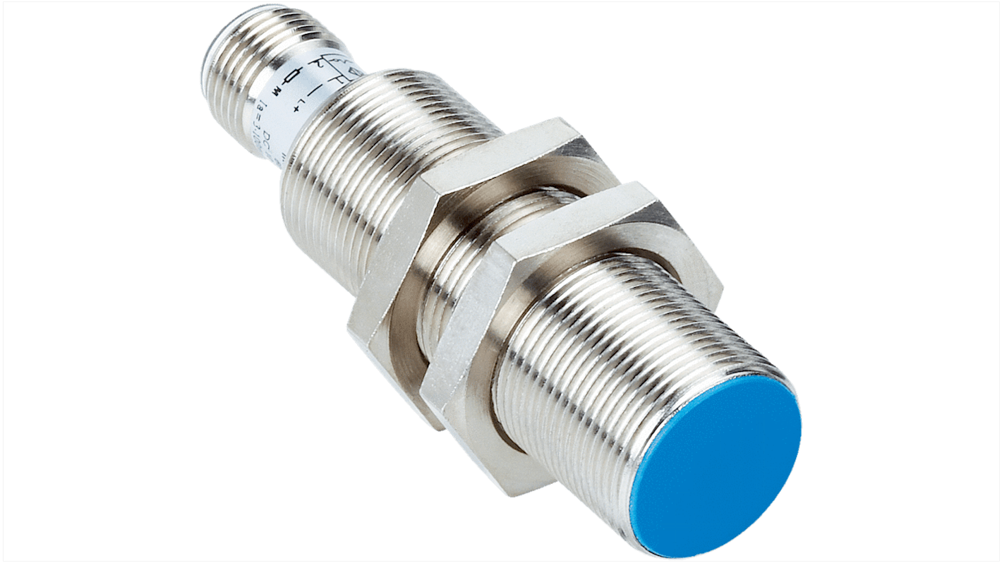 Sick IM18 Series Inductive Barrel-Style Inductive Proximity Sensor, M18 x 1, 5 mm Detection, PNP Output, 30 V dc, IP67