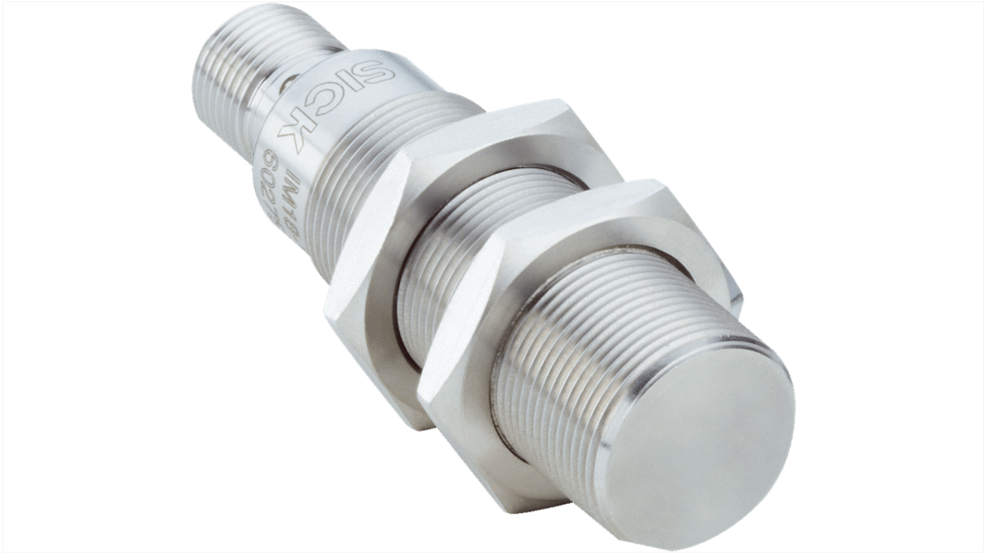 Sick IM Series Inductive Barrel-Style Inductive Proximity Sensor, M18 x 1, 10 mm Detection, NC Output, 10 → 30 V