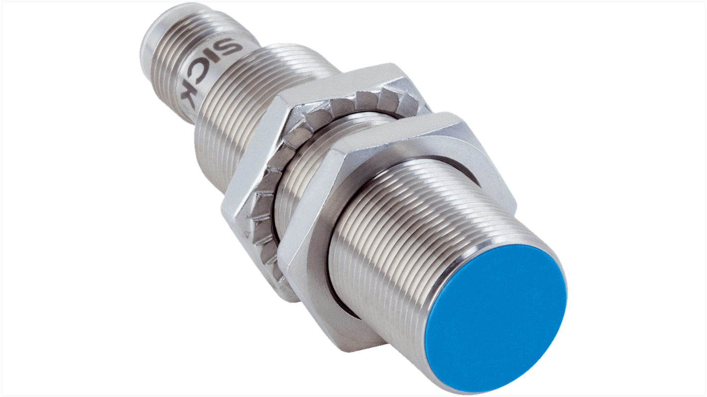 Sick IMB12 Series Inductive Barrel-Style Inductive Proximity Sensor, M18 x 1, 8 mm Detection, PNP Output, 30 V dc, IP67